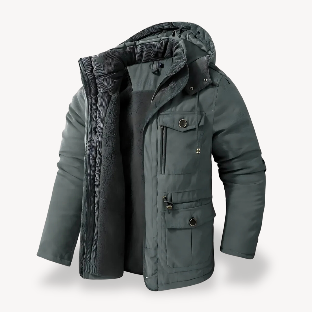 Berg-Feldt | Herren wasserdichter Winterparka mit fellgefütterter Kapuze