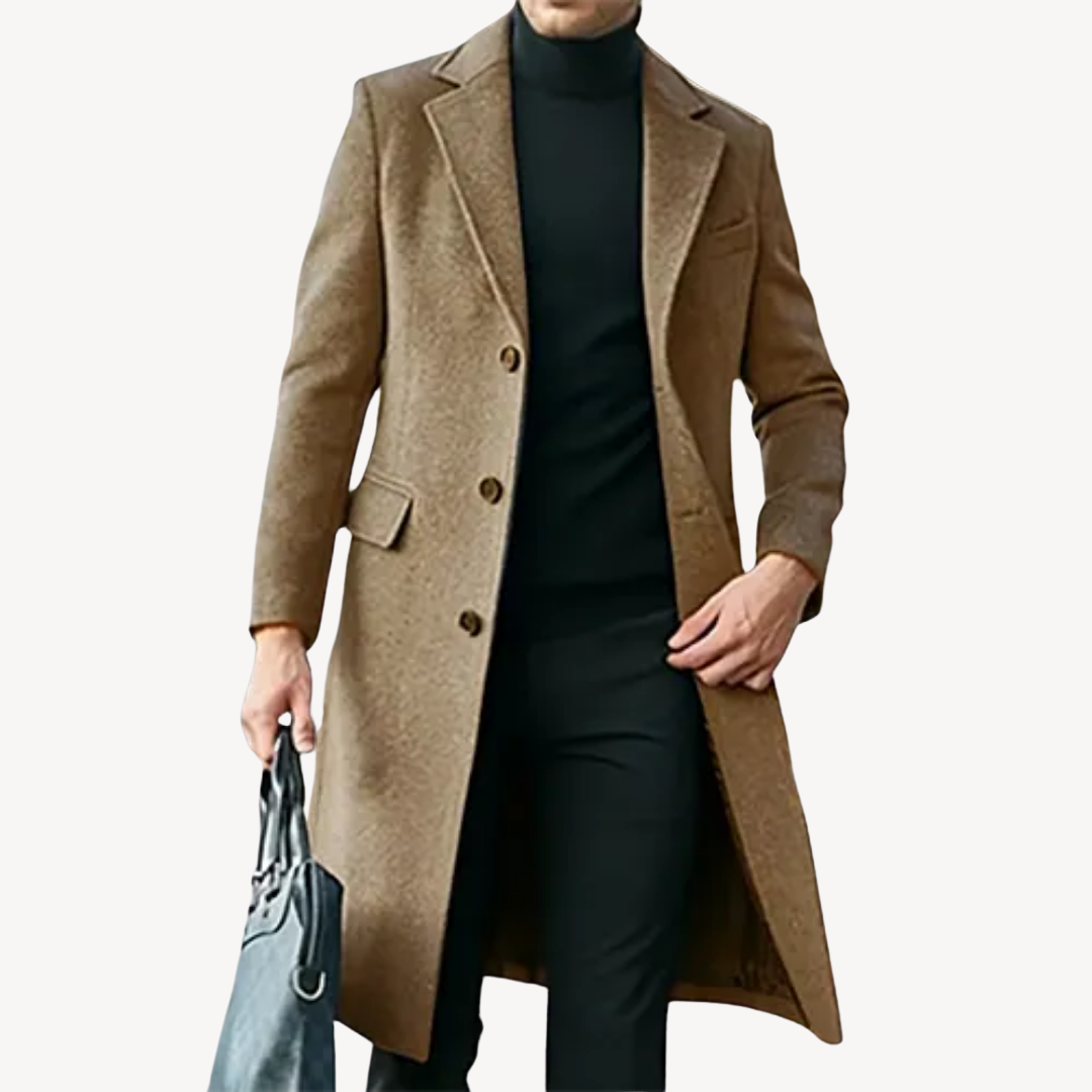 Berg-Feldt | Herren Wollmantel - Eleganter & Warmer Langer Mantel