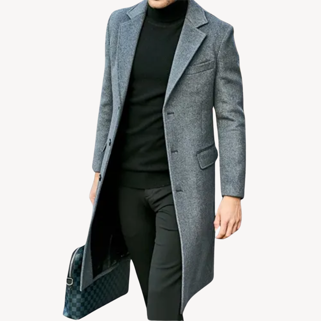 Berg-Feldt | Herren Wollmantel - Eleganter & Warmer Langer Mantel