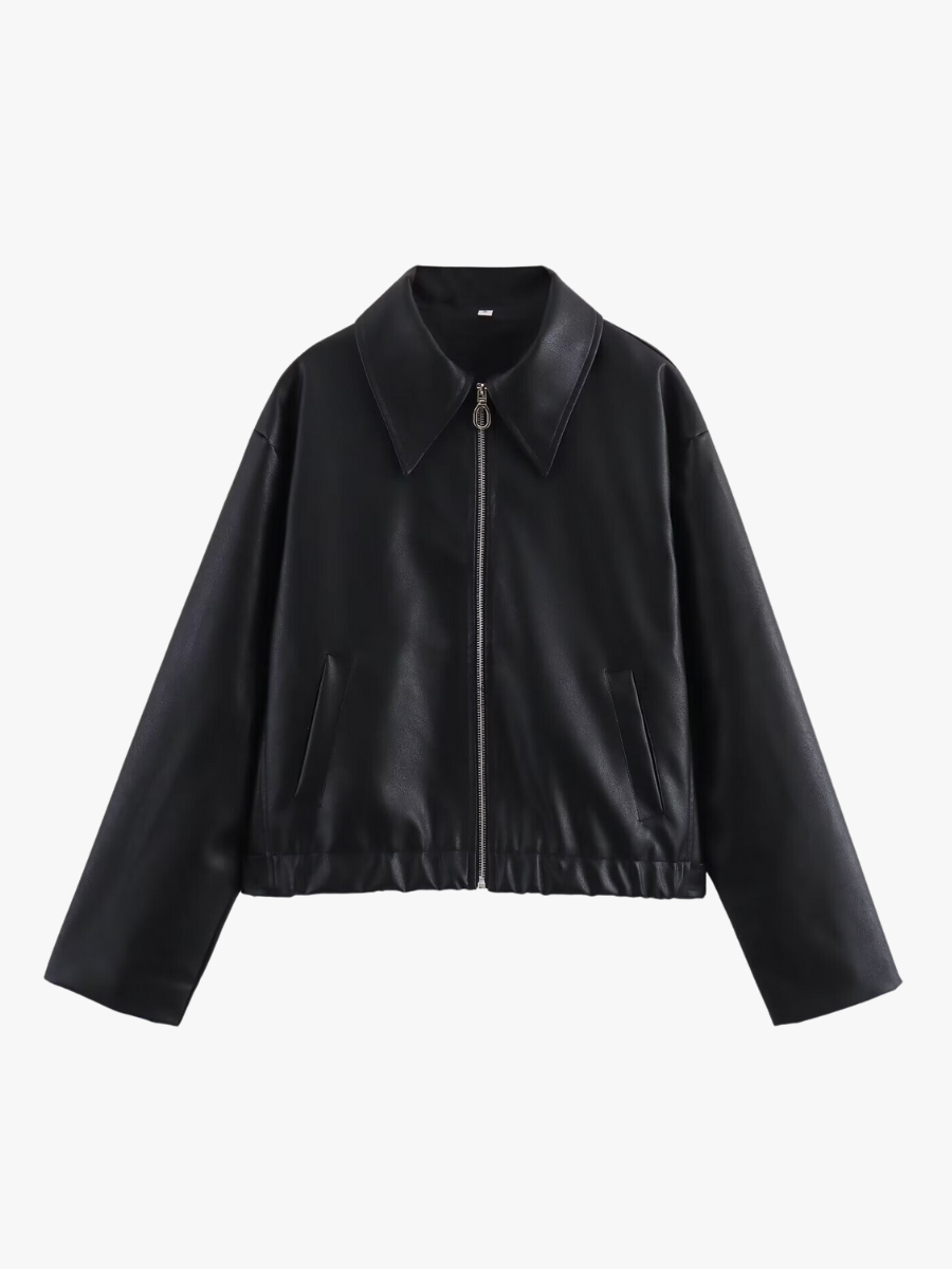 Berg-Feldt | Modische Kunstlederjacke in Weinrot