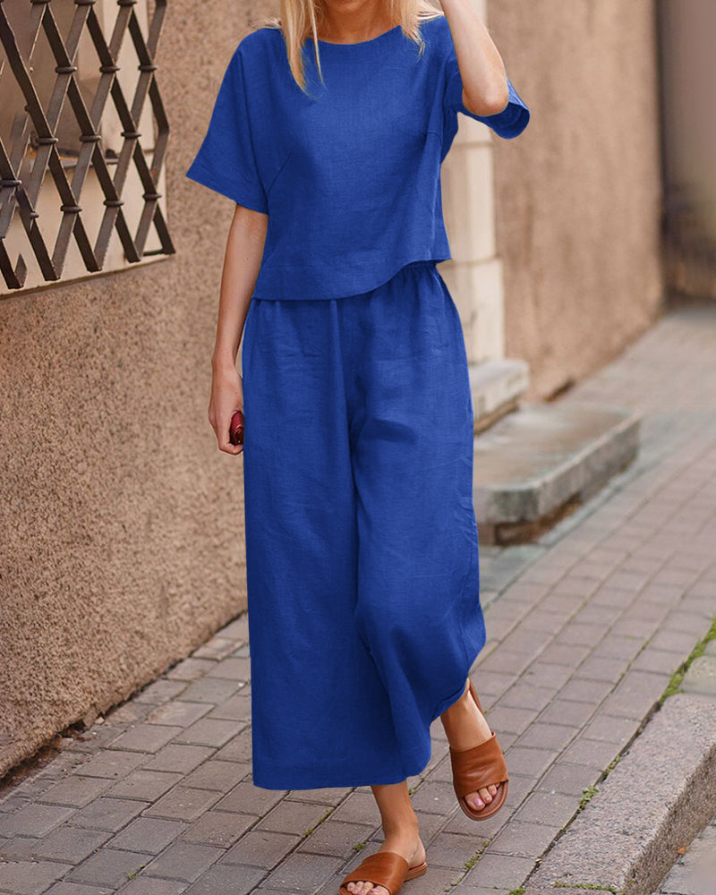 Chloé : Ensemble deux pièces moderne avec haut fluide