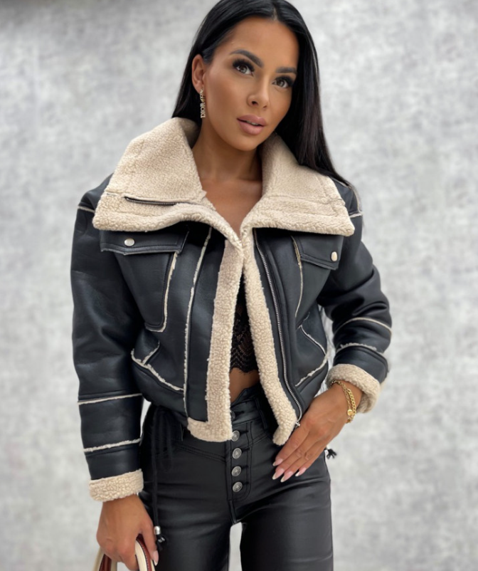 Berg-Feldt | Motorradjacke mit Revers und Sherpa-Futter