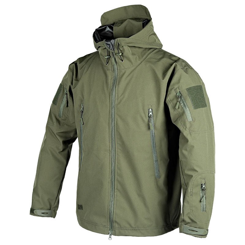 Berg-Feldt | Outdoor-Jacke - Wasserabweisend - Kapuze mit Kordelzug - Verstellbare Bündchen - Zip-Taschen