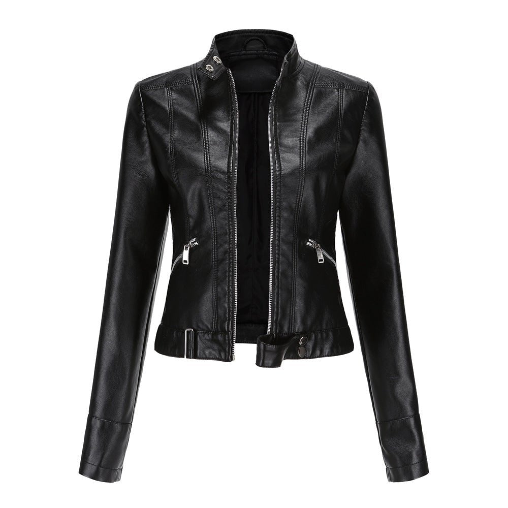 Berg-Feldt | Jacke Im Biker Stil Kurzjacke mit Reißverschluss und Stehkragen