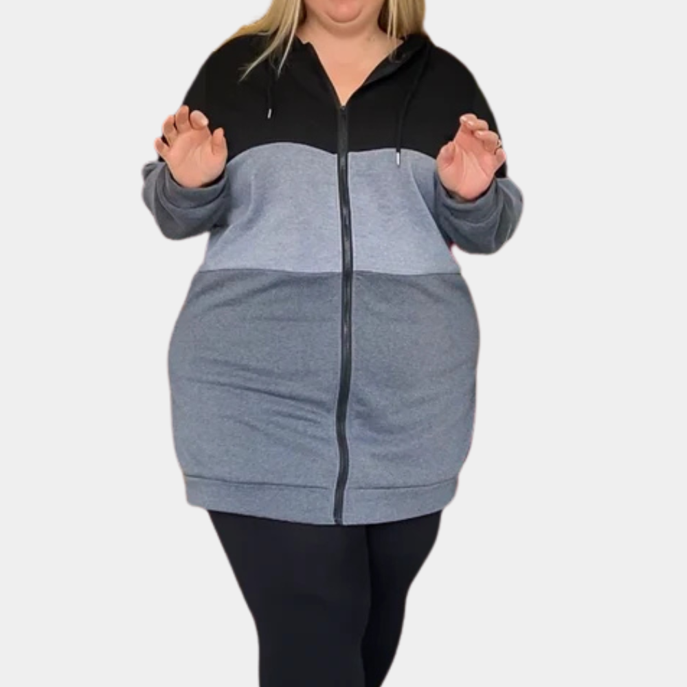 Berg-Feldt | Lange Kapuzenjacke mit Reißverschluss für Damen im Herbst