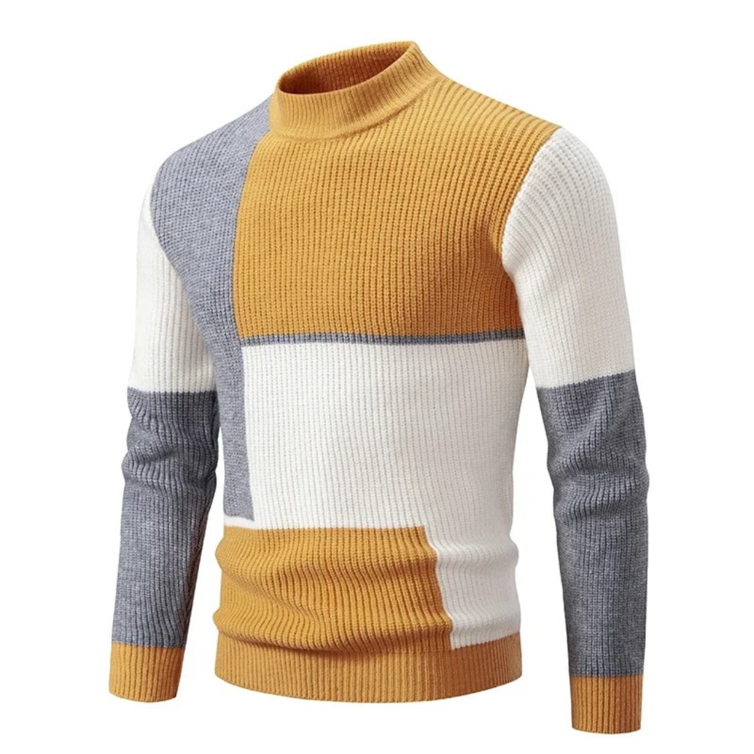 Berg-Feldt | Strickpullover mit Farbblöcken Weich und Warm Modernes Design
