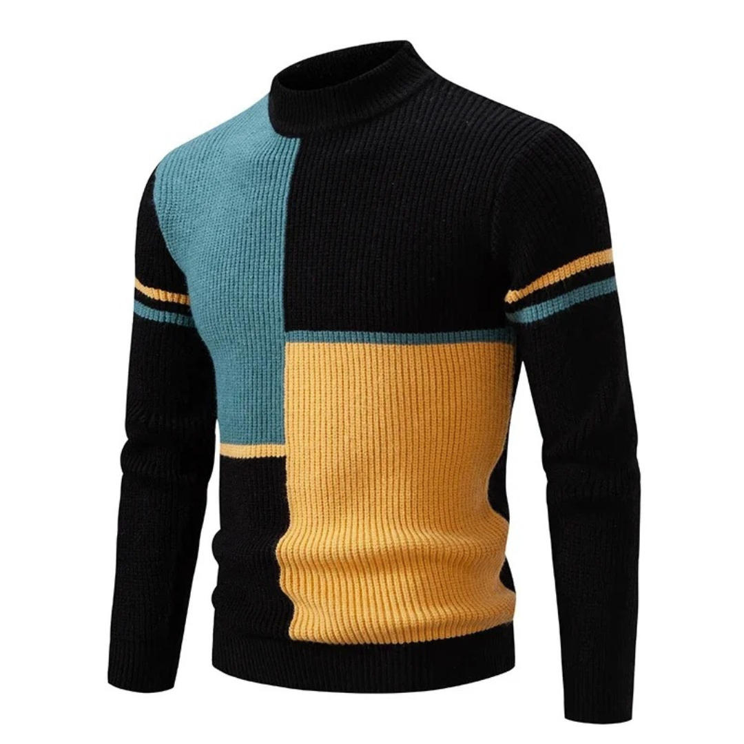 Berg-Feldt | Strickpullover mit Farbblöcken Weich und Warm Modernes Design