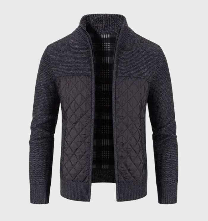 Helmut Jacket: manches côtelées épaisses, doublure en flanelle à carreaux, col montant