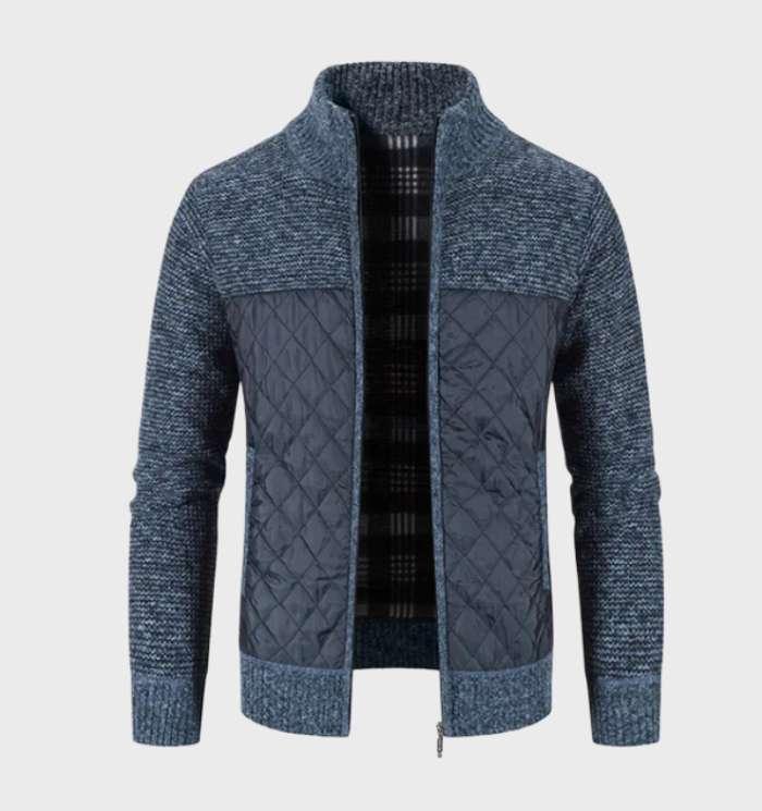 Helmut Jacket: manches côtelées épaisses, doublure en flanelle à carreaux, col montant