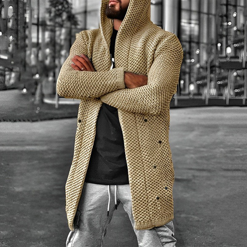 Berg-Feldt | Mittlange Herren – Strickcardigan mit Kapuze