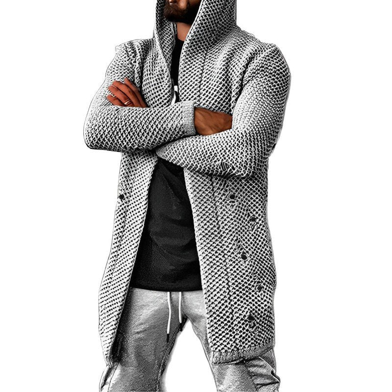 Berg-Feldt | Mittlange Herren – Strickcardigan mit Kapuze