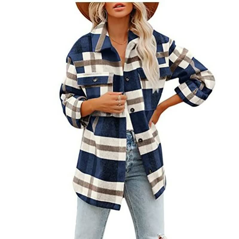 Berg-Feldt | Karierte Bluse Aus Baumwollmischung für Den Herbst Damen