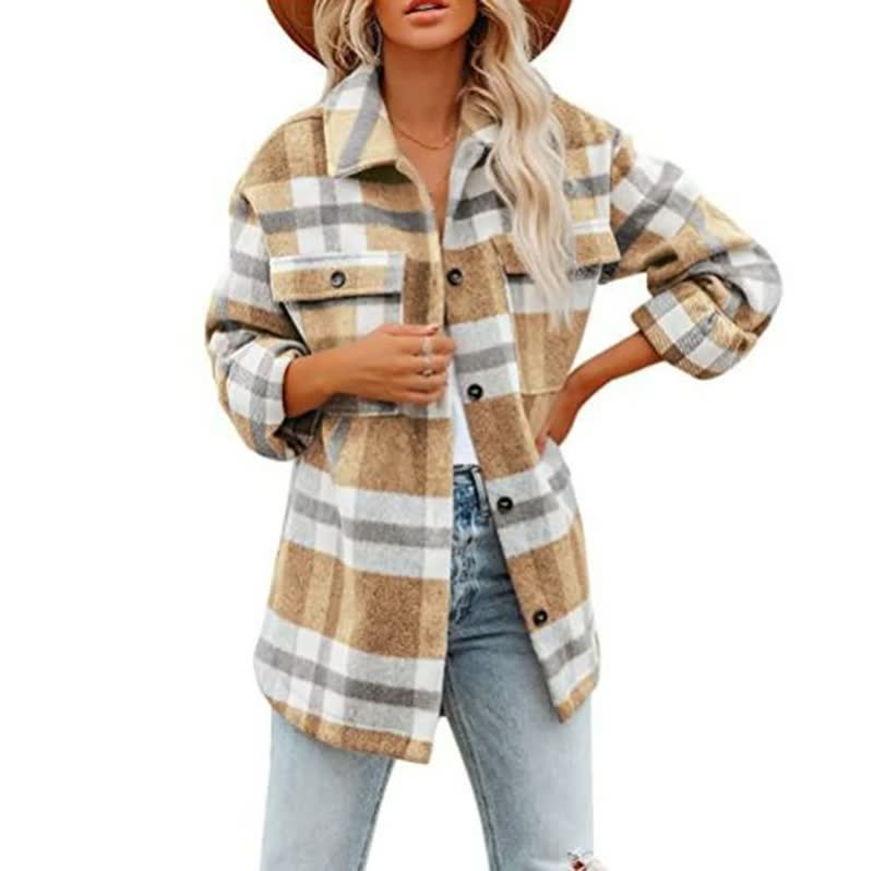 Berg-Feldt | Karierte Bluse Aus Baumwollmischung für Den Herbst Damen