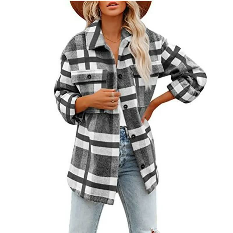Berg-Feldt | Karierte Bluse Aus Baumwollmischung für Den Herbst Damen