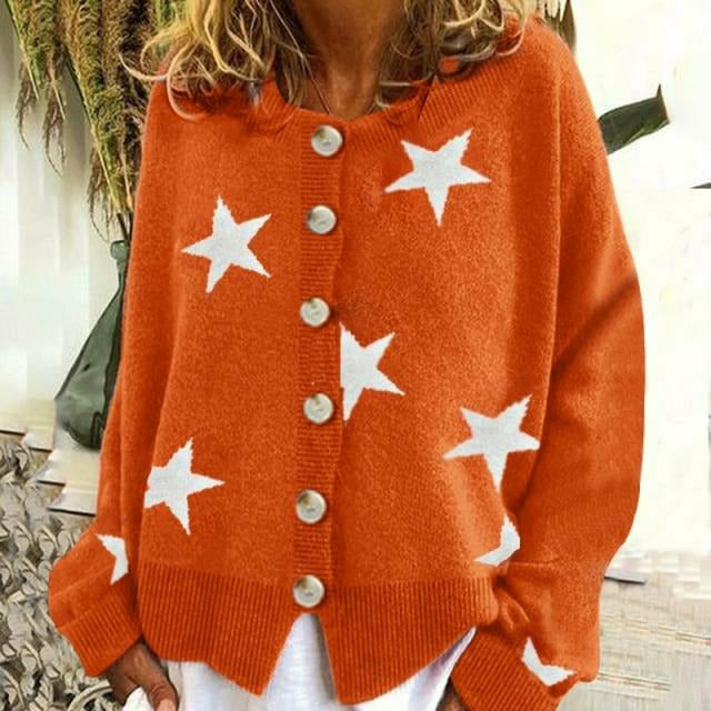 Berg-Feldt | Cardigan à motif étoile Col rond Ample et confortable