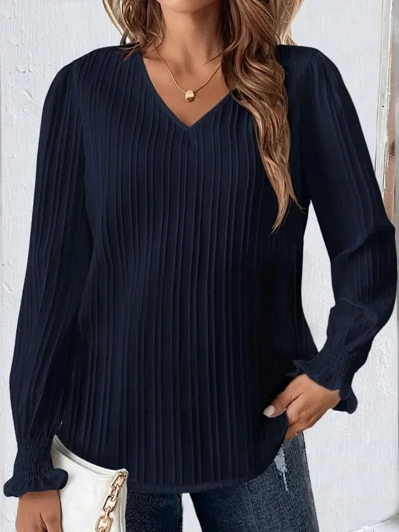 Haut à col en V grande taille Bernd Damen pour le printemps et l'automne