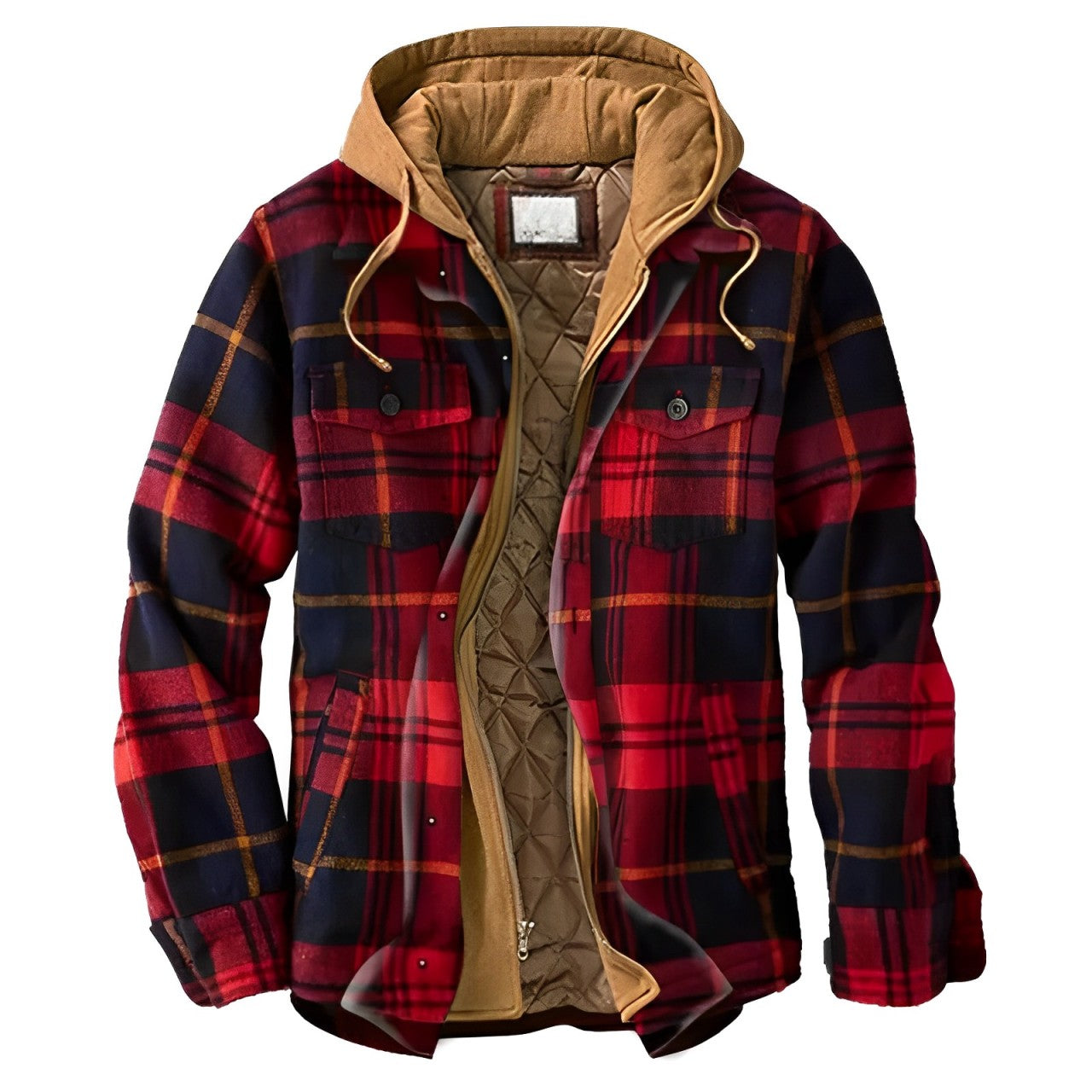 Berg-Feldt | Veste chaude à capuche et carreaux pour homme