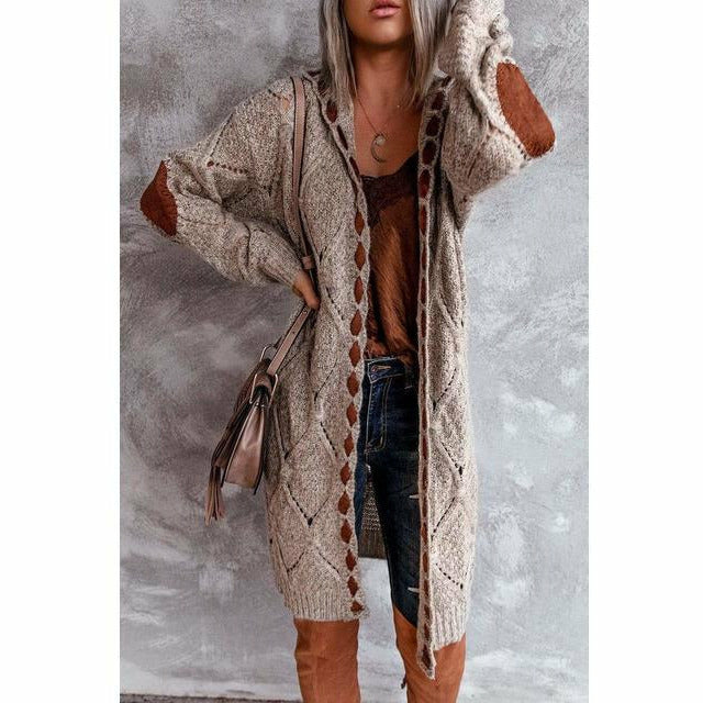 Berg-Feldt | Lange Strickjacke mit Kapuze