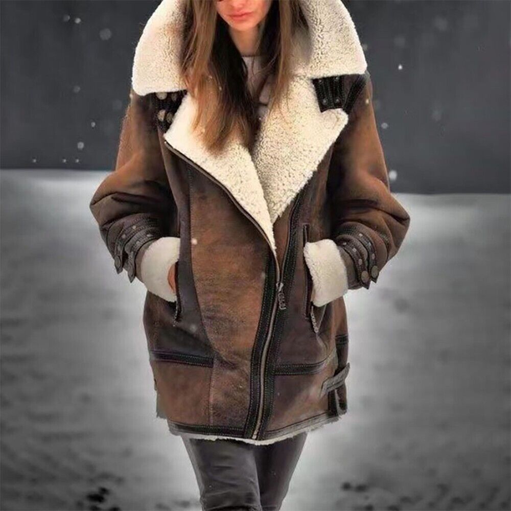 Berg-Feldt | mit Übergröße-Kragen und Taschen für Frauen Ideal für den Winter