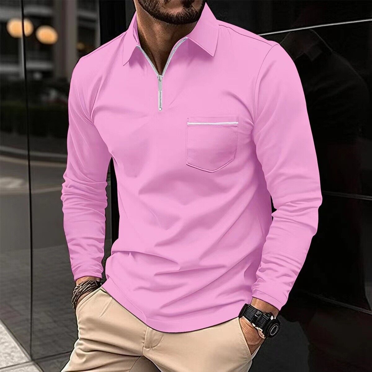Fudus Langarm-Poloshirts