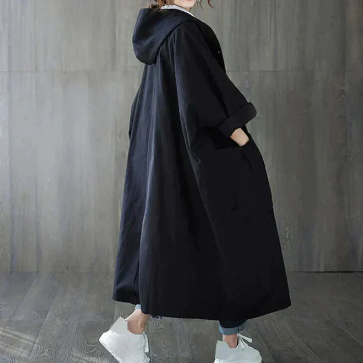 Berg-Feldt | trenchcoat - trendiger langer Damenmantel mit Taschen