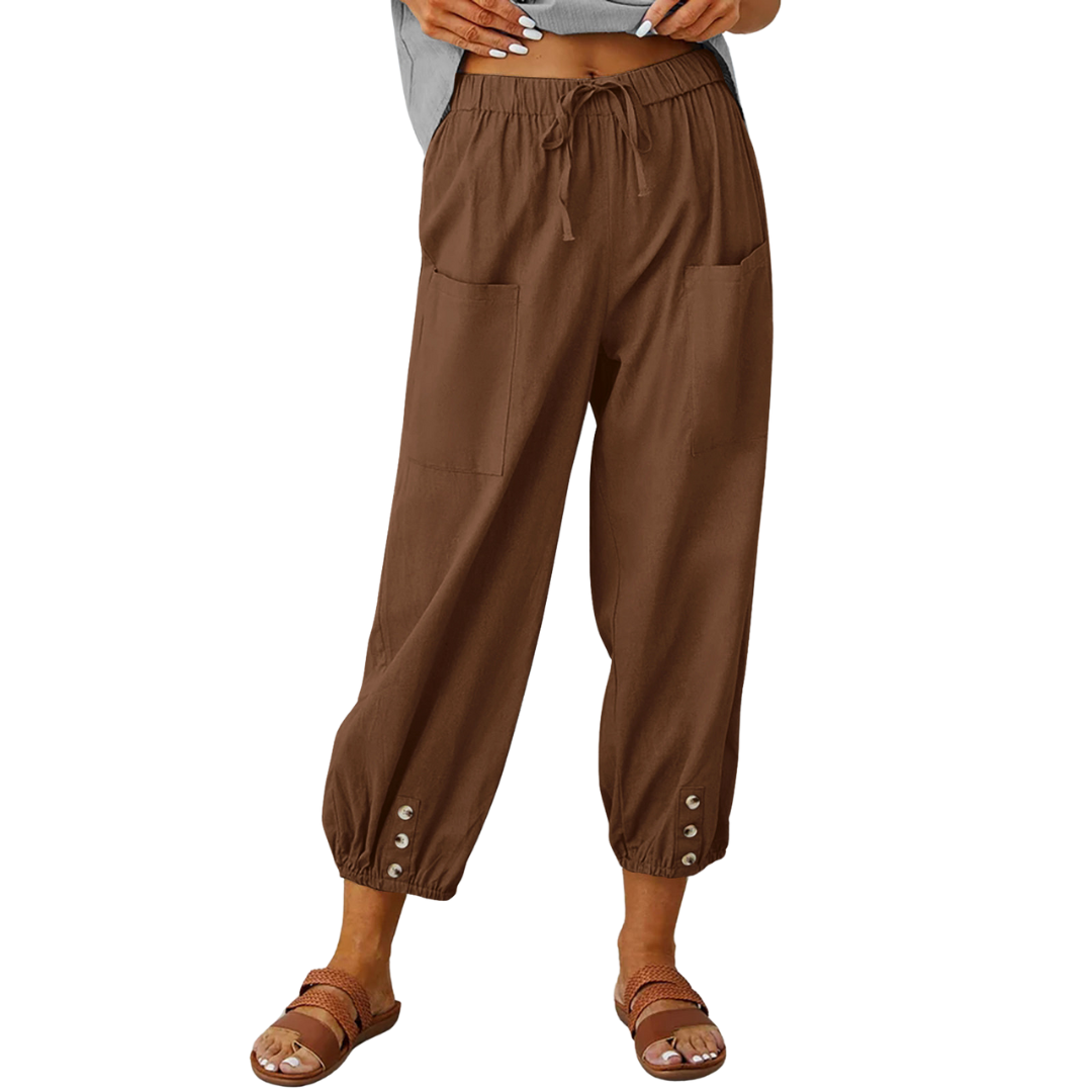 Pantalon en lin décontracté d'été Mandy