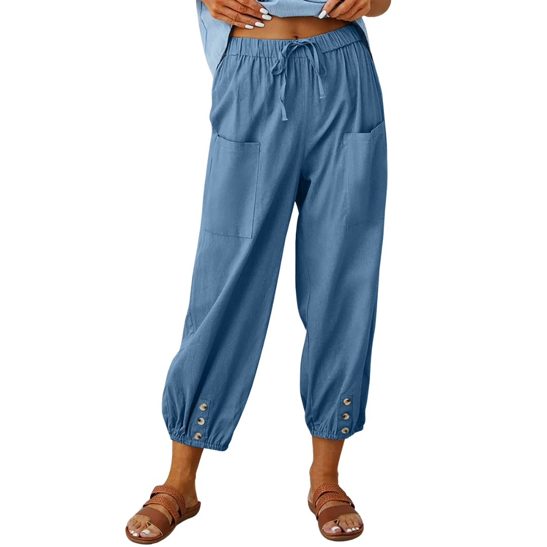 Pantalon en lin décontracté d'été Mandy