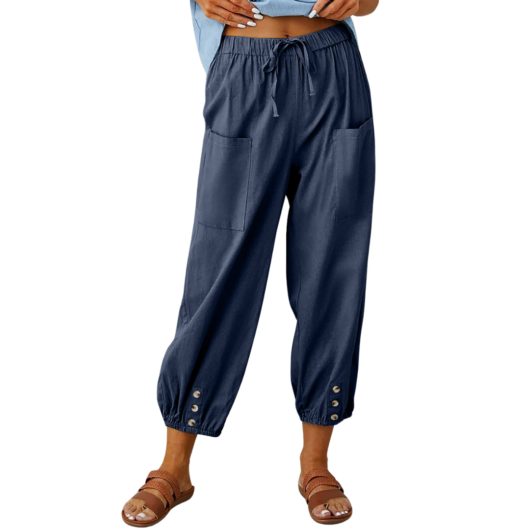 Pantalon en lin décontracté d'été Mandy
