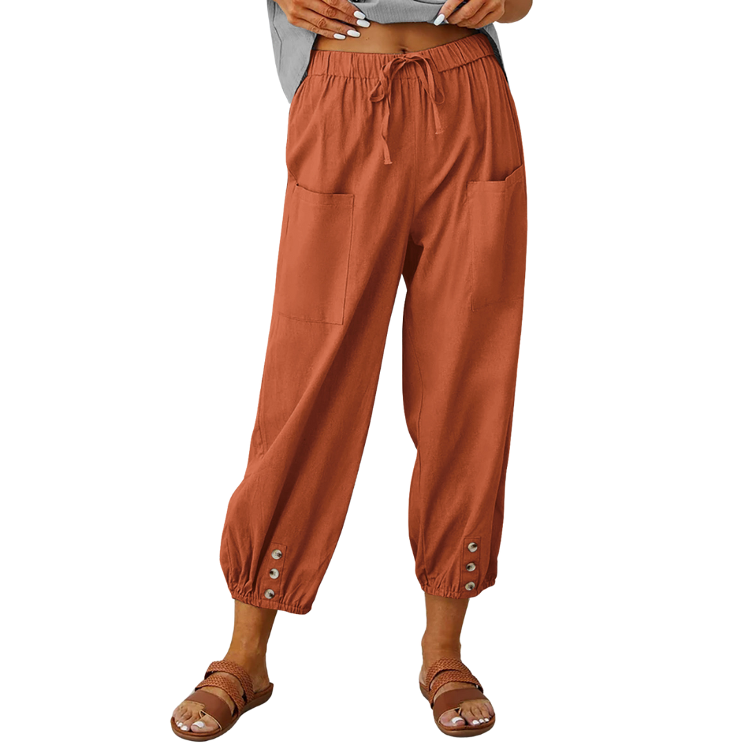 Pantalon en lin décontracté d'été Mandy