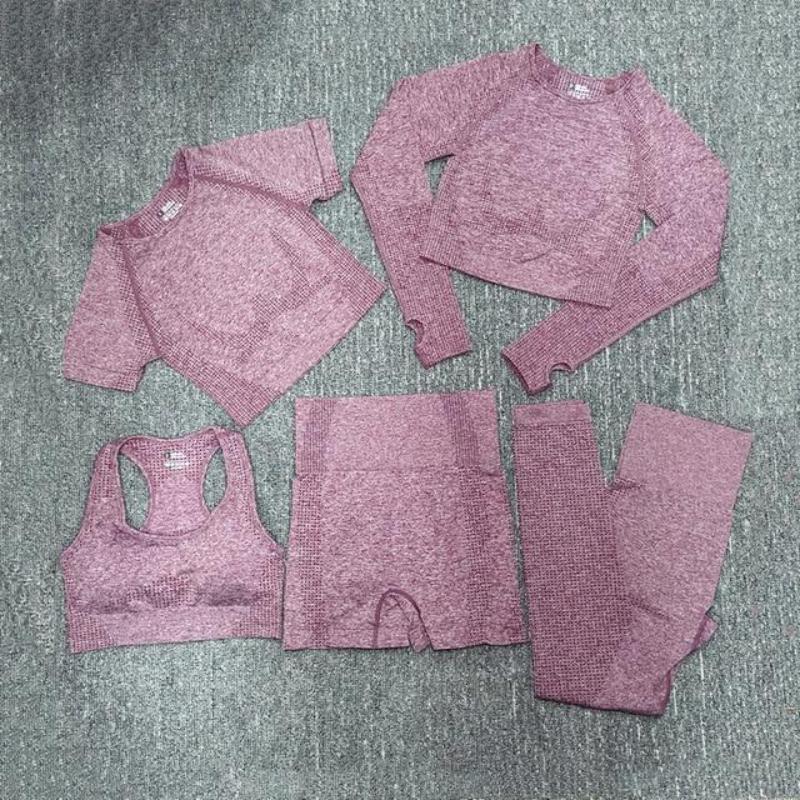 Ensemble de yoga sans coutures berg-feldt : vêtements de sport taille haute pour la gym et le fitness