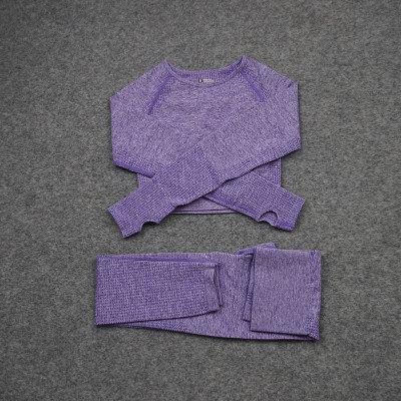 Ensemble de yoga sans coutures berg-feldt : vêtements de sport taille haute pour la gym et le fitness