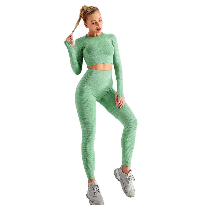 Ensemble de yoga sans coutures berg-feldt : vêtements de sport taille haute pour la gym et le fitness