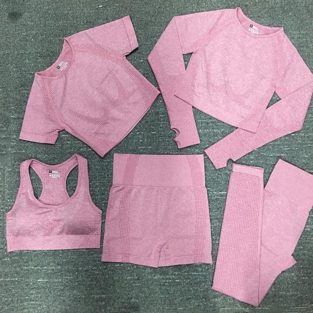Ensemble de yoga sans coutures berg-feldt : vêtements de sport taille haute pour la gym et le fitness