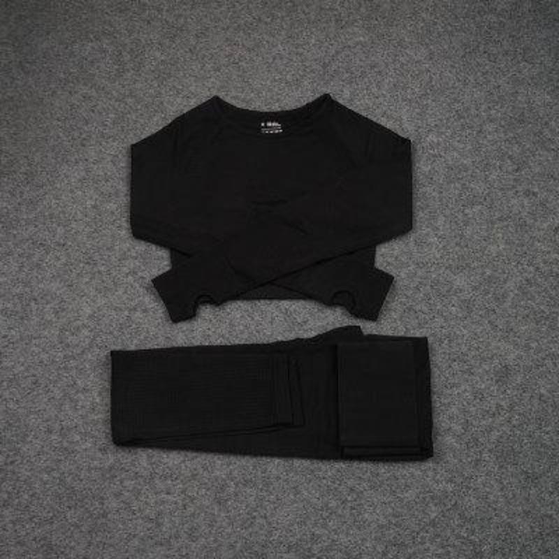 Ensemble de yoga sans coutures berg-feldt : vêtements de sport taille haute pour la gym et le fitness