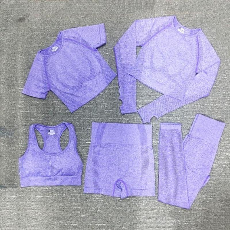 Ensemble de yoga sans coutures berg-feldt : vêtements de sport taille haute pour la gym et le fitness