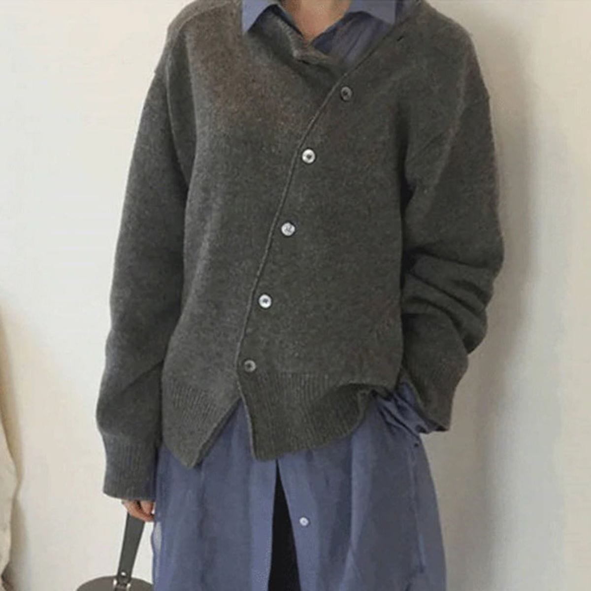 Berg-Feldt | Gilet tricoté asymétrique boutonné pour femme