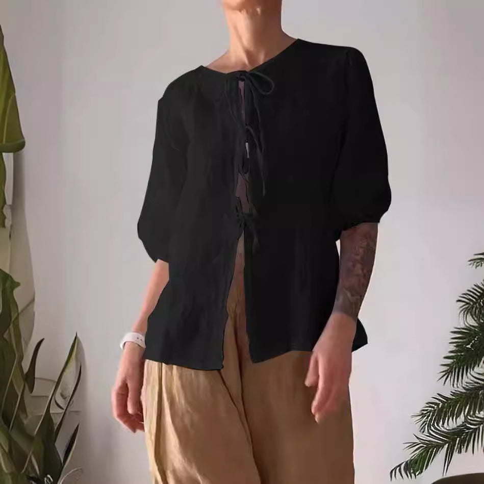 Ensemble 2 pièces tendance avec haut noué