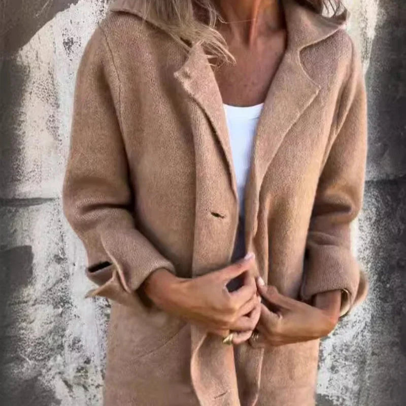 Berg-Feldt | Gemütliche Mittellange Jacke mit Umgeschlagenen Manschetten