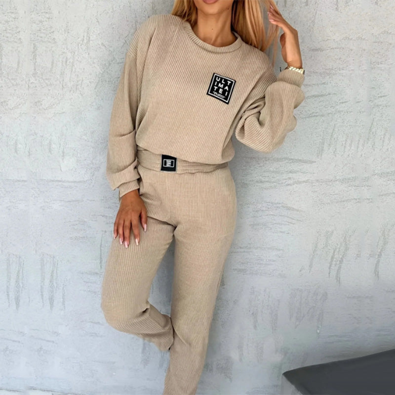 Ensemble de jogging confortable en velours côtelé pour femme Moore