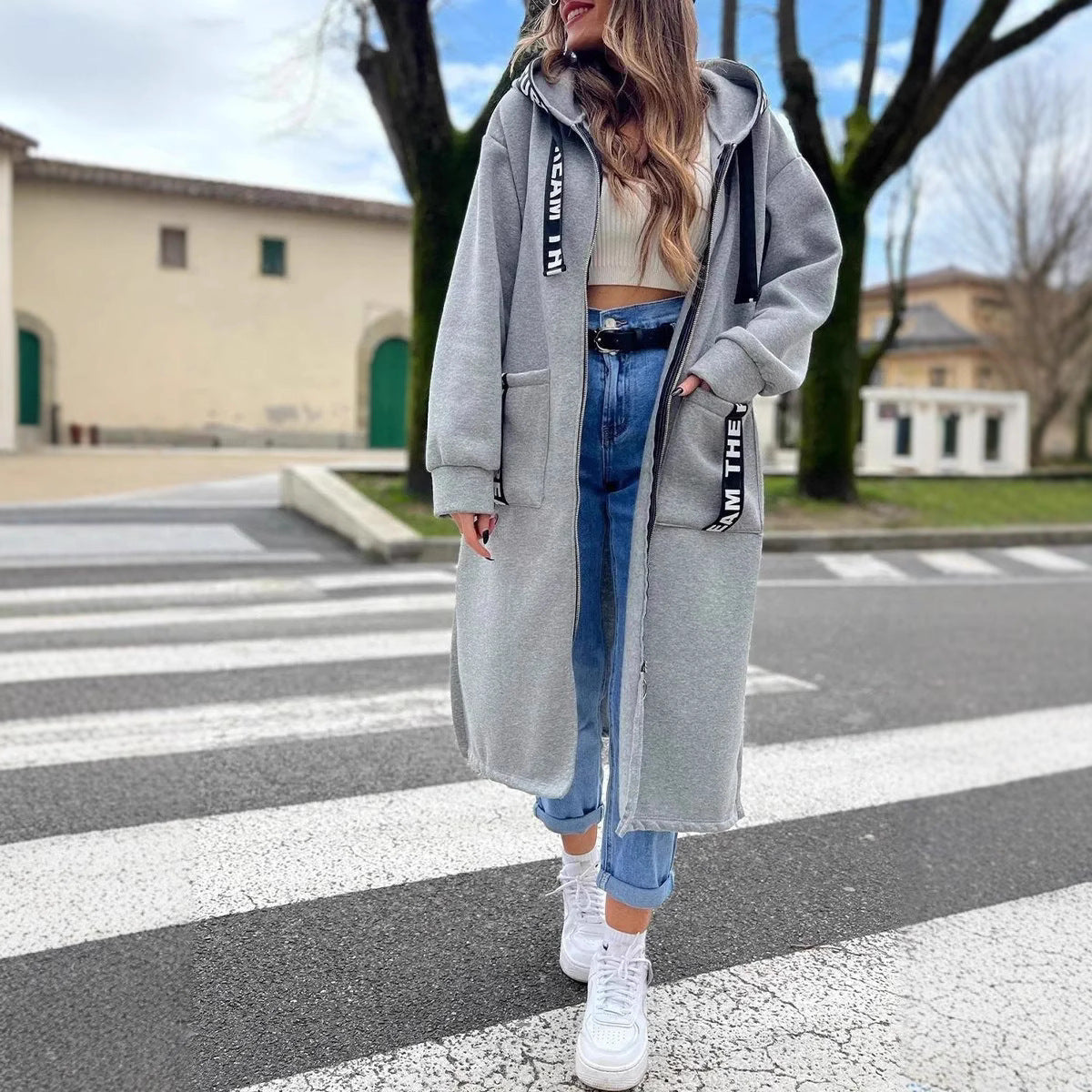 Berg-Feldt | Langer Sweatshirt mit Kapuze