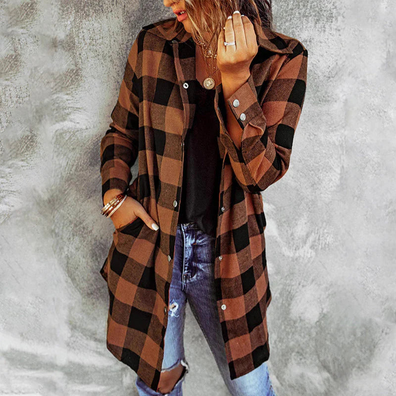 Chemise KARLA : longue, à carreaux
