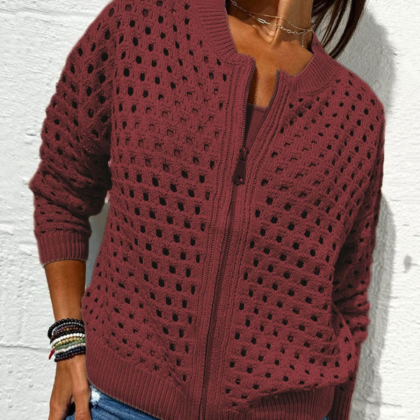 Gestrickte Jacke ELINA mit Reißverschluss