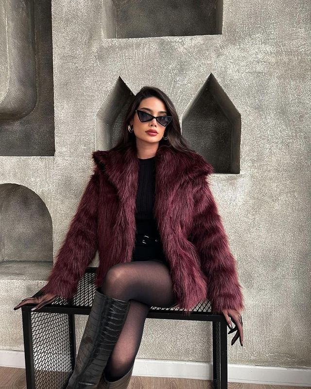 Berg-Feldt | Luxuriöse Pelzjacke Faux Fur Elegant und Trendy