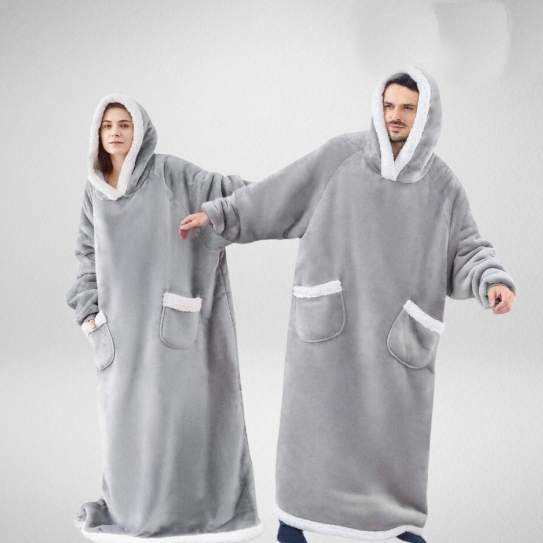 Fudus - Sweat à capuche et couverture à manches longues avec poches
