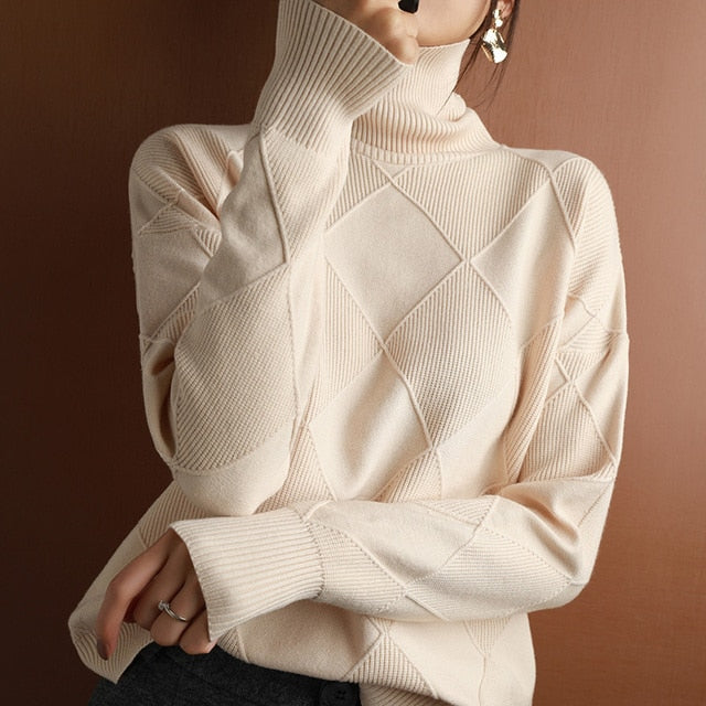 Berg-Feldt | Sweater - Geometrisches Muster Rollkragenpullover