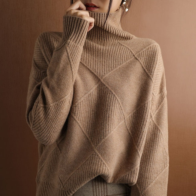 Berg-Feldt | Sweater - Geometrisches Muster Rollkragenpullover