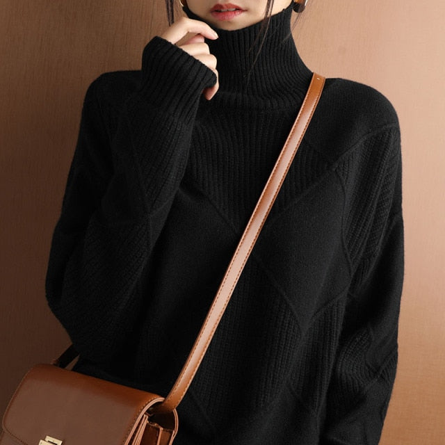 Berg-Feldt | Sweater - Geometrisches Muster Rollkragenpullover