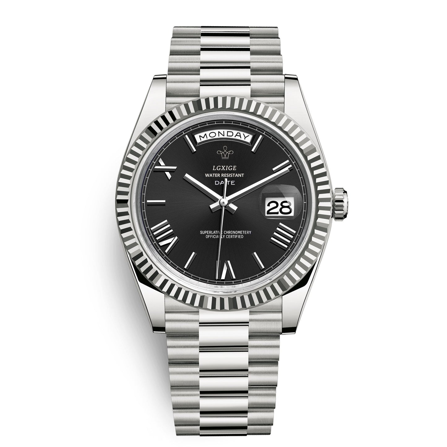 Montre automatique premium berg-feldt avec affichage du jour et de la date