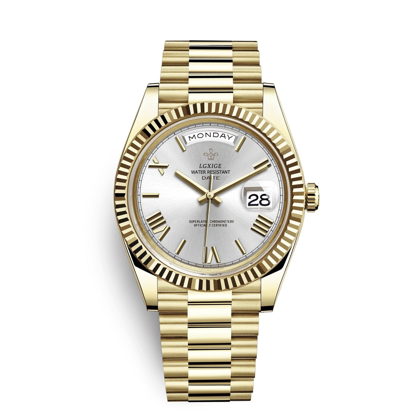 Montre automatique premium berg-feldt avec affichage du jour et de la date