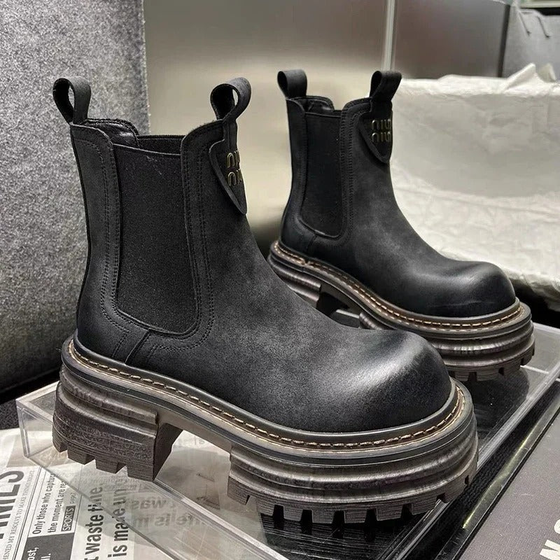 Berg-Feldt | Bottes en cuir chunky à plateforme pour femme